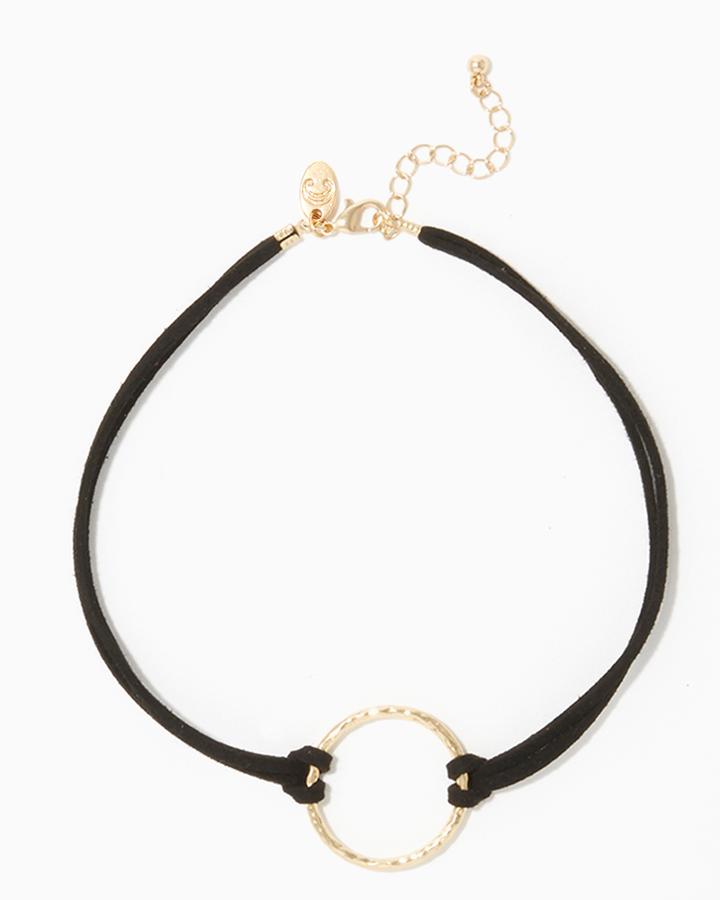 Charming Charlie Hammered Ring Choker Necklace