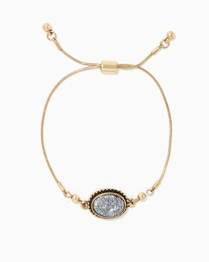 Charming Charlie Glitzy Oval Slip & Pull Bracelet