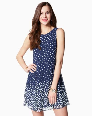 Charming Charlie Bubbles & Dots Fit And Flare Dress