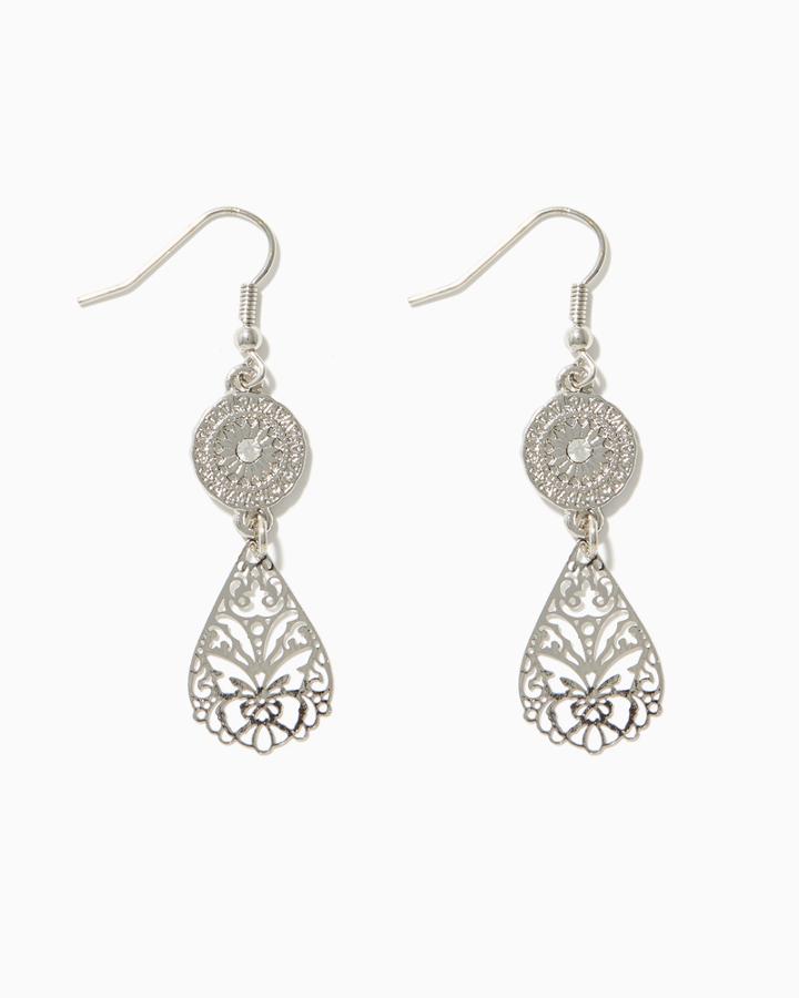 Charming Charlie Butterfly Medallions Drop Earrings