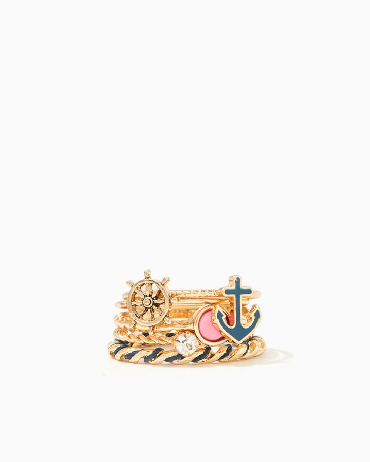 Charming Charlie Five Knots Ring Set