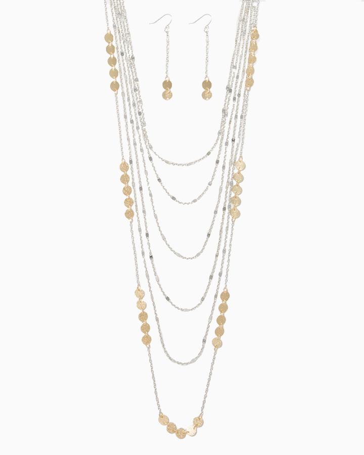 Charming Charlie Desert Coins Chain Necklace Set