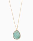 Charming Charlie Marbled Teardrop Pendant Necklace