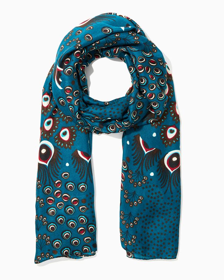 Charming Charlie Colorful Peacock Scarf