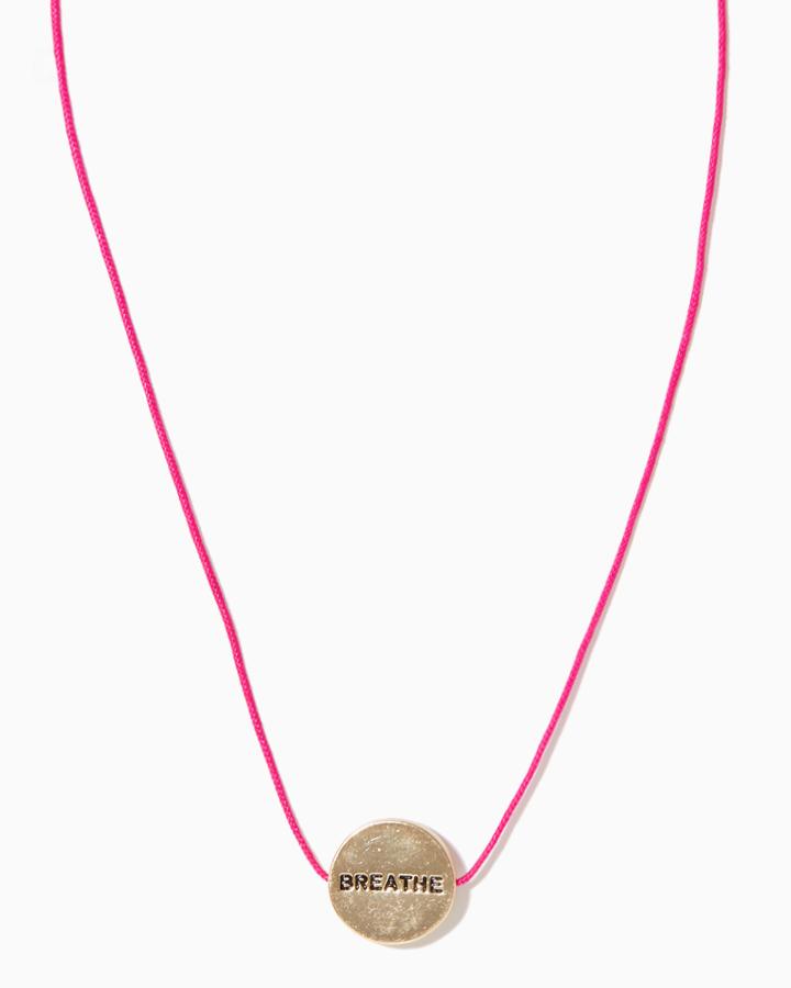 Charming Charlie Breathe Cord Pendant Necklace