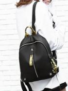 Choies Gold Zip Detail Backpack