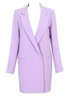 Choies Macarons Lavender Longline Coat With Oversized Collar