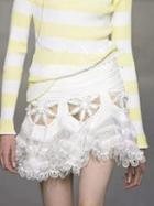 Choies White High Waist Chic Women Lace Mini Skirt