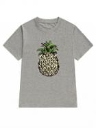 Choies Gray Pineapple Print Short Sleeve T-shirt