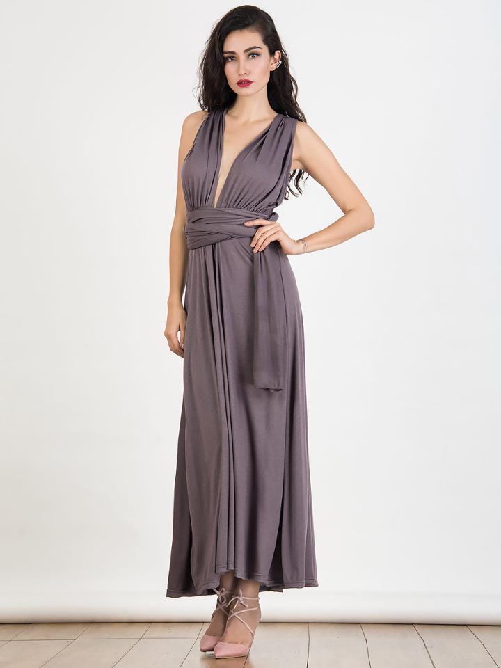 Choies Mauve Multiway Maxi Dress