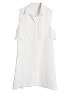 Choies White Sleeveless Character Back Shirt Dress