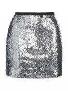 Choies Silver Elastic Waist Sequin Mini Skirt