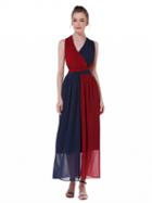 Choies Polychrome Contrast Color Block Multi-way Strap Maxi Dress