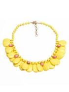 Choies Yellow Teardrop Stone Collar Necklace