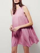 Choies Pink Crew Neck Sleeveless Mini Dress
