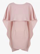 Choies Pink Backless Bodycon Cape Dress