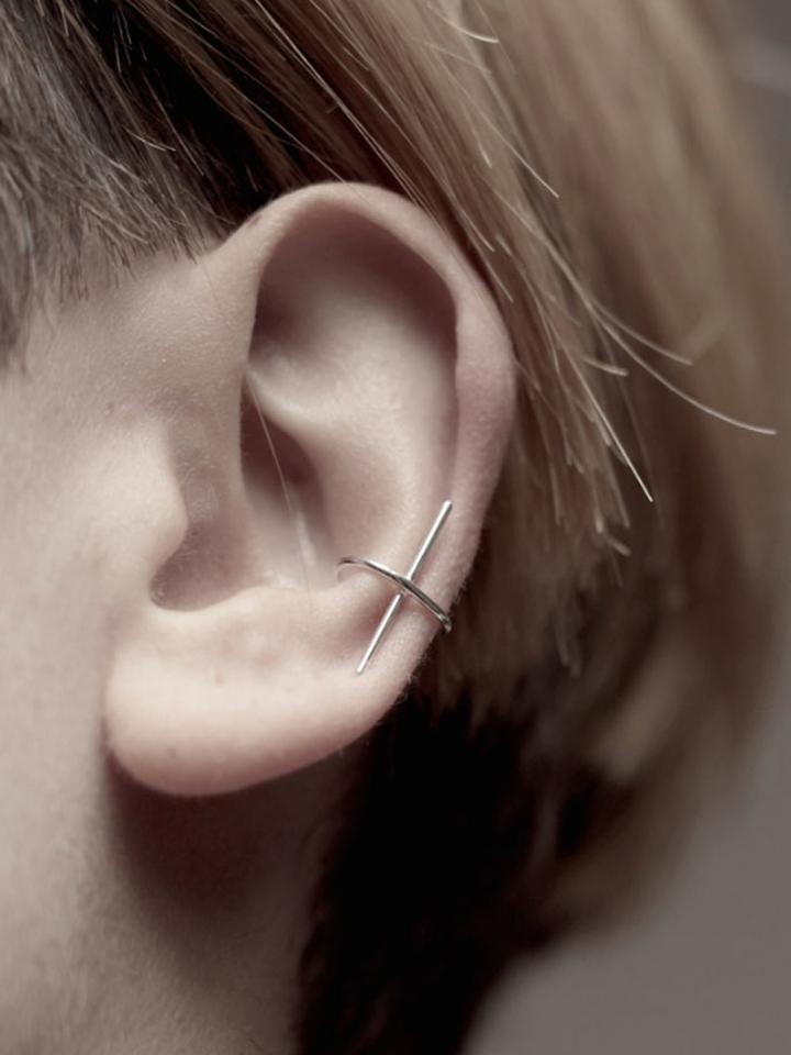 Choies Silver Cross Shape Single Earring