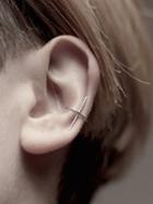 Choies Silver Cross Shape Single Earring