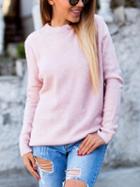 Choies Pink Plunge Long Sleeve Knit Sweater