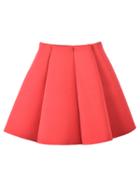 Choies Red Structured Pleats Mini Skirt