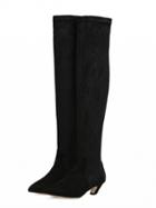 Choies Black Stretch Pointed Over The Knee Boots