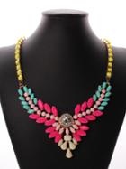 Choies Multicolor Wing Shape Bead Detail Necklace