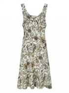Choies Multicolor V-neck Floral Flounce Hem Dress