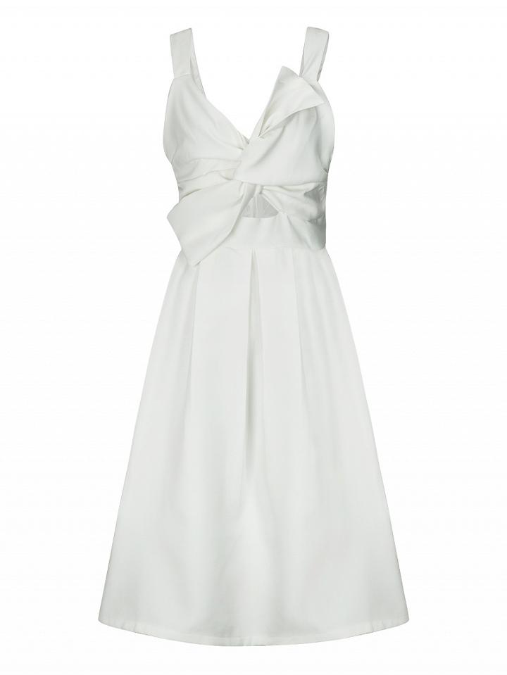 Choies White Twist Bow Front Tank Skater Prom Dress