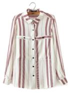 Choies White Contrast Stripe Print Shirt