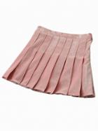 Choies Pink Velvet Pleated Mini Skirt