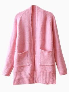 Choies Pink Pocket Knit Cardigan