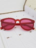 Choies Red Round Frame Clear Sunglasses