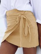 Choies Khaki Wrap Tie Asymmetric Hem Mini Skirt