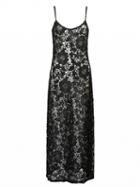 Choies Black V-shaped Back Sheer Lace Maxi Dress