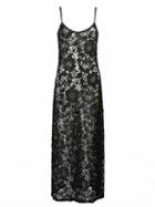 Choies Black V-shaped Back Sheer Lace Maxi Dress