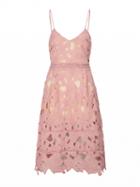 Choies Pink V Neck Floral Crochet Lace Cami Midi Dress
