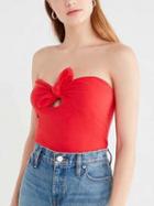 Choies Red Bandeau Knot Front Bralette Top