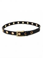 Choies Black Faux Leather Eyelet Pin Buckle Belt