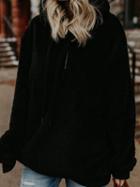 Choies Black Warp-knitted Velvet Long Sleeve Chic Women Hoodie