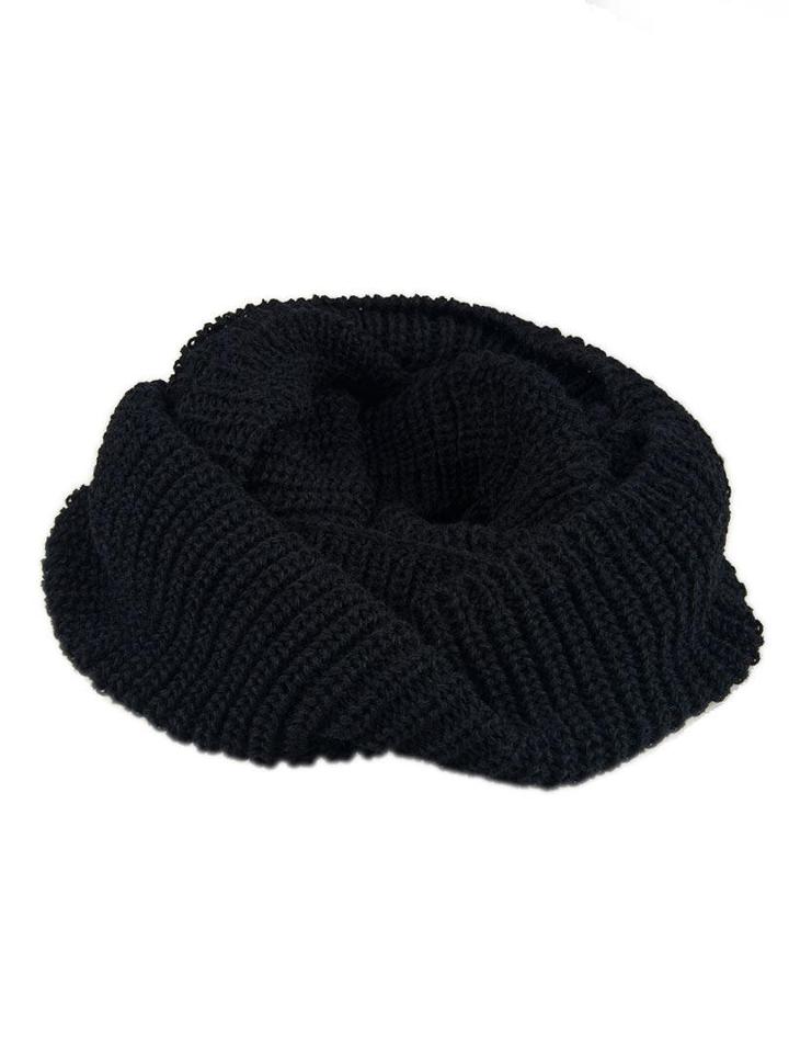 Choies Black Knit Funnel Snood