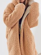 Choies Khaki Faux Shearling Long Sleeve Chic Women Hoodie Coat