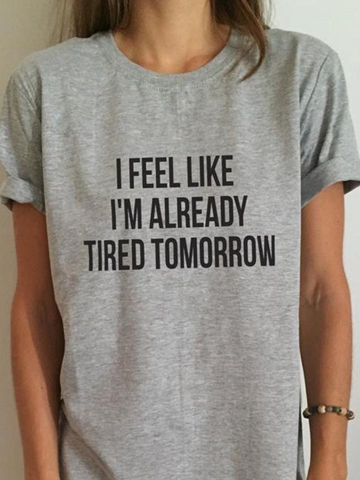 Choies Gray Text Print Short Sleeve T-shirt