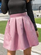 Choies Pink Satin Look High Waist Mini Skirt