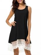 Choies Black Lace Panel Sleeveless Dress