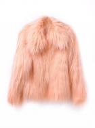 Choies Peach Pink Vintage Style Faux Fur Coat