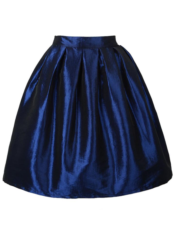 Choies Royalblue High Waist Skater Skirt