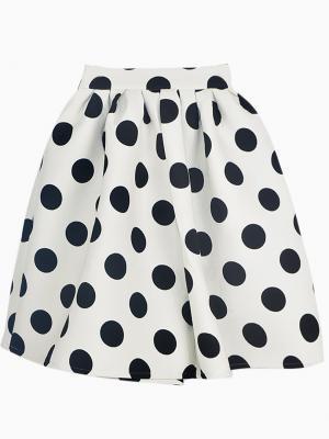 Choies White Polka Dot Skater Skirt