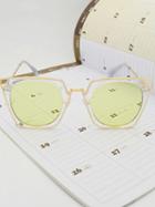 Choies Yellow Lens Metal Frame Square Sunglasses