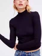Choies Black High Neck Lace Up Back Long Sleeve T-shirt