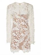 Choies White Butterfly And Floral Lace Shift Dress With Cami Lining
